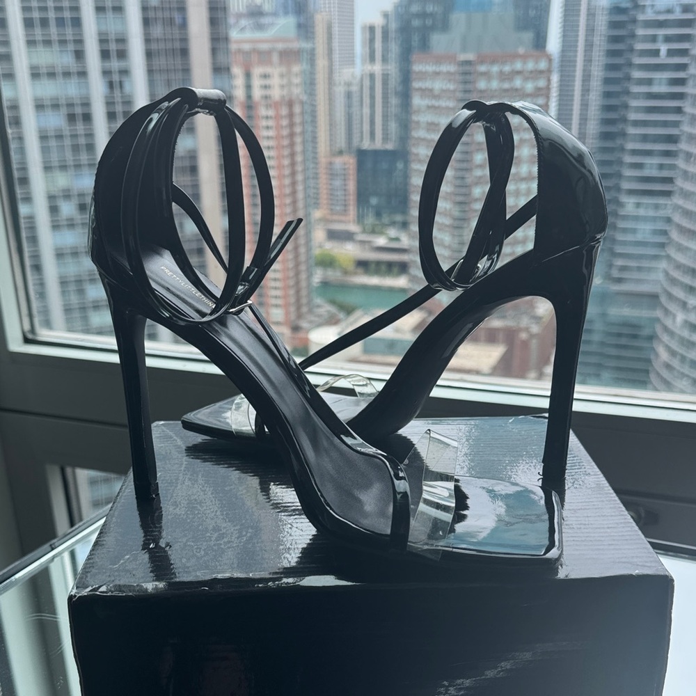PrettyLittleThing Glossy Black Heels